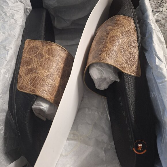 Tan Coach Signature Canvas Slide main image 5